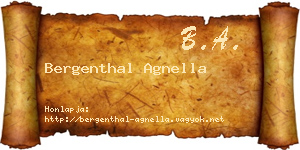 Bergenthal Agnella névjegykártya